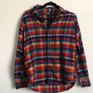 Boys Flannel Lands End Button Down Shirt